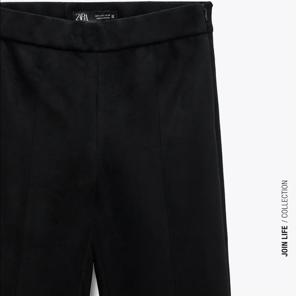 Faux Suede Black leggings Zara